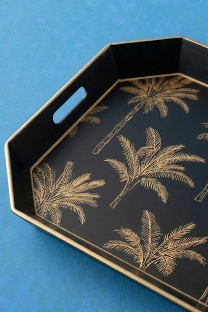 Black Palm Serving Tray