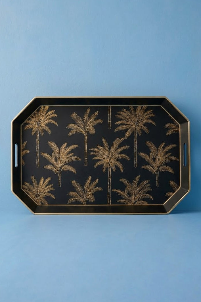 Black Palm Serving Tray
