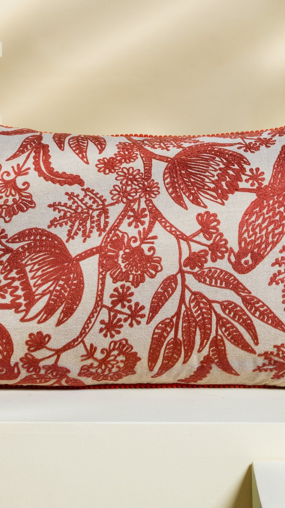 Chidiya (Red) Cushion