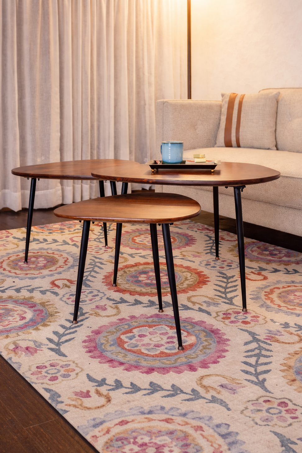 Pebble Nesting Coffee Table, Set of 3
