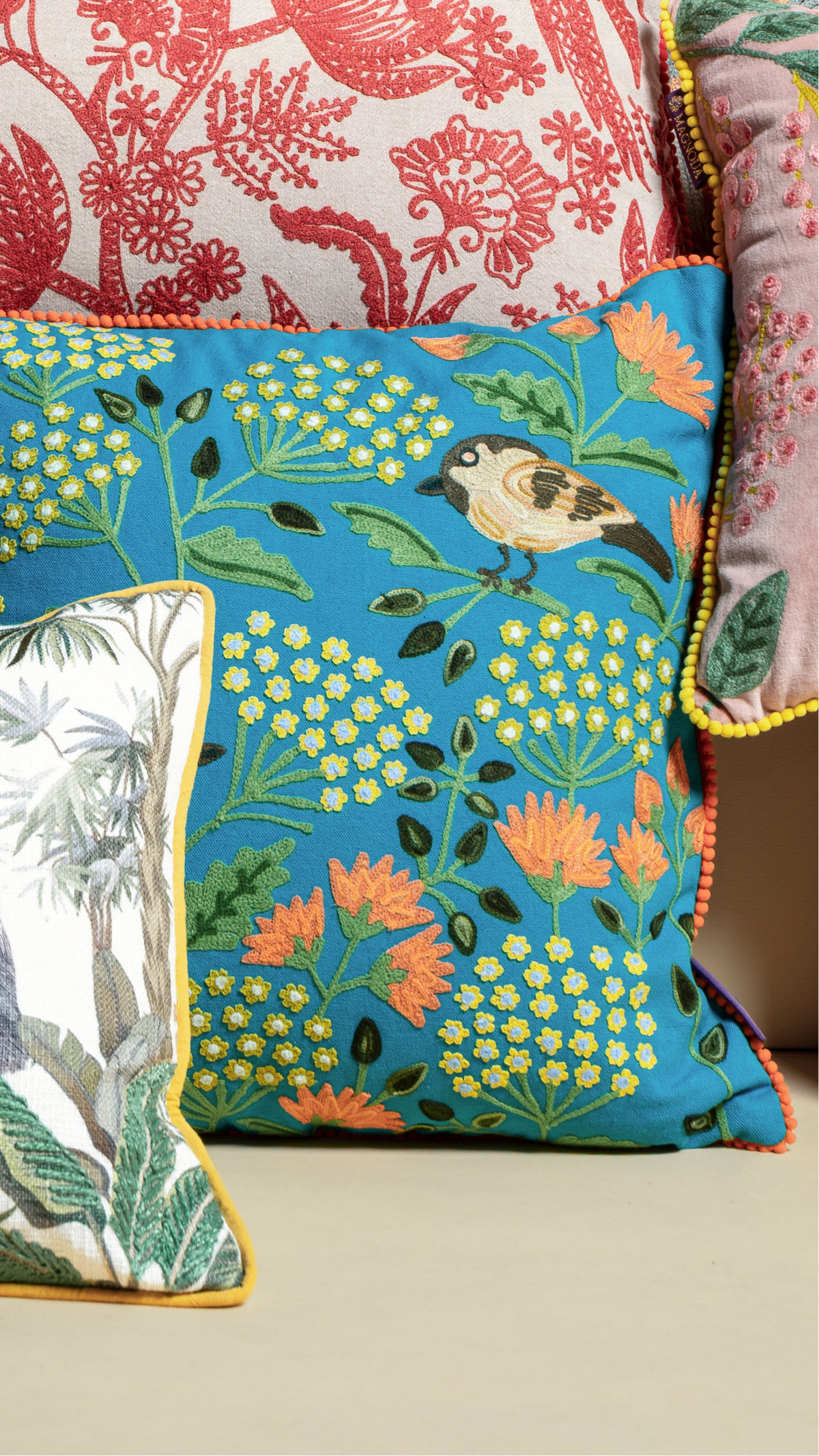 Chidiya (Blue) Cushion