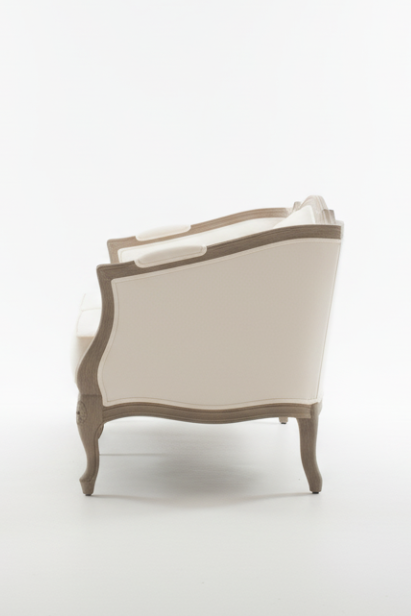 Chair with beige cushion on a white background