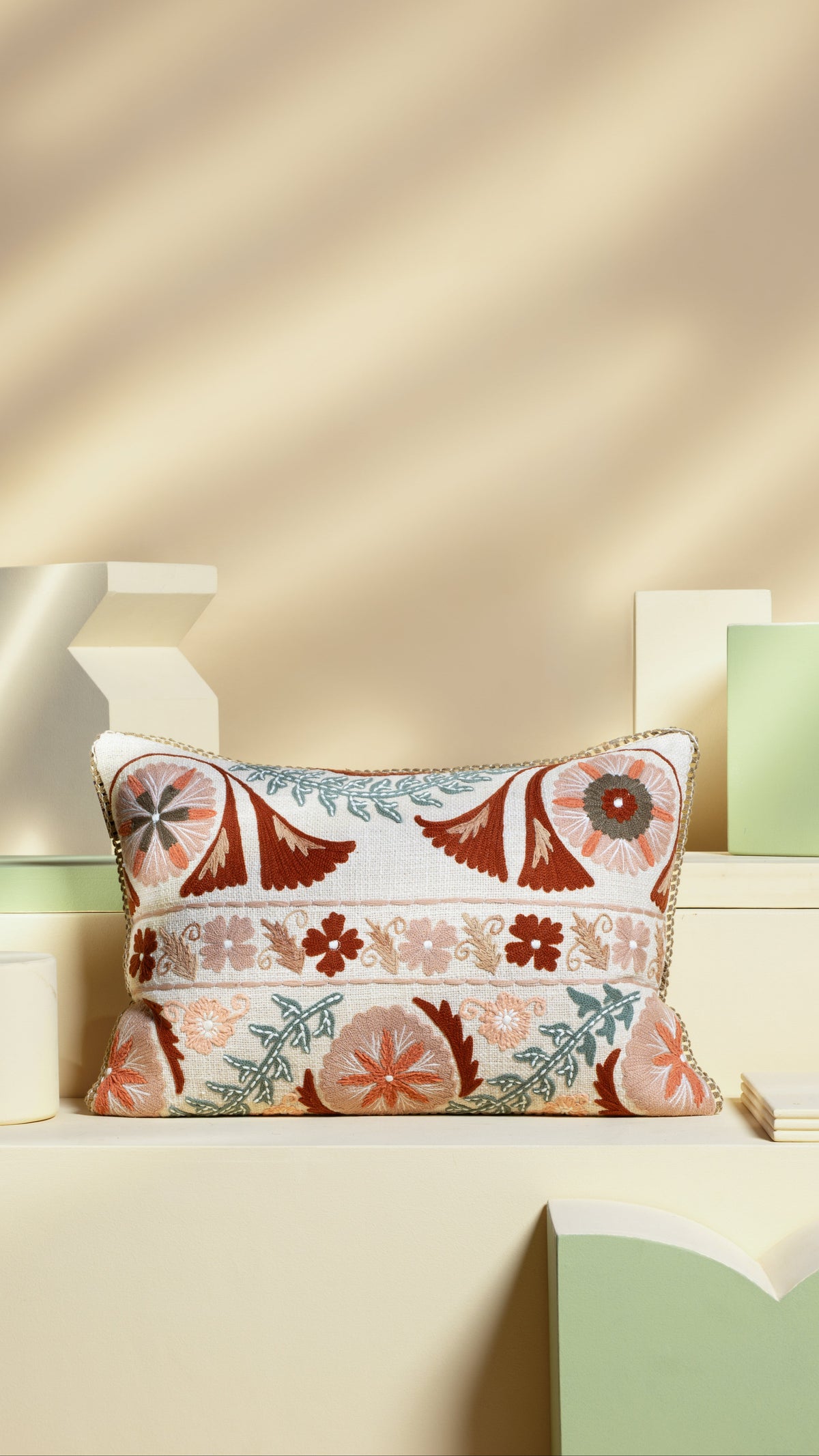 Rust Flora Cushion