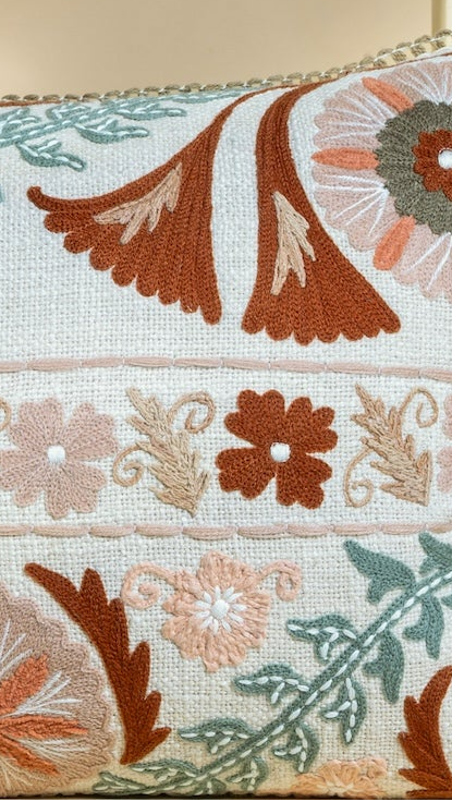 Rust Flora Cushion