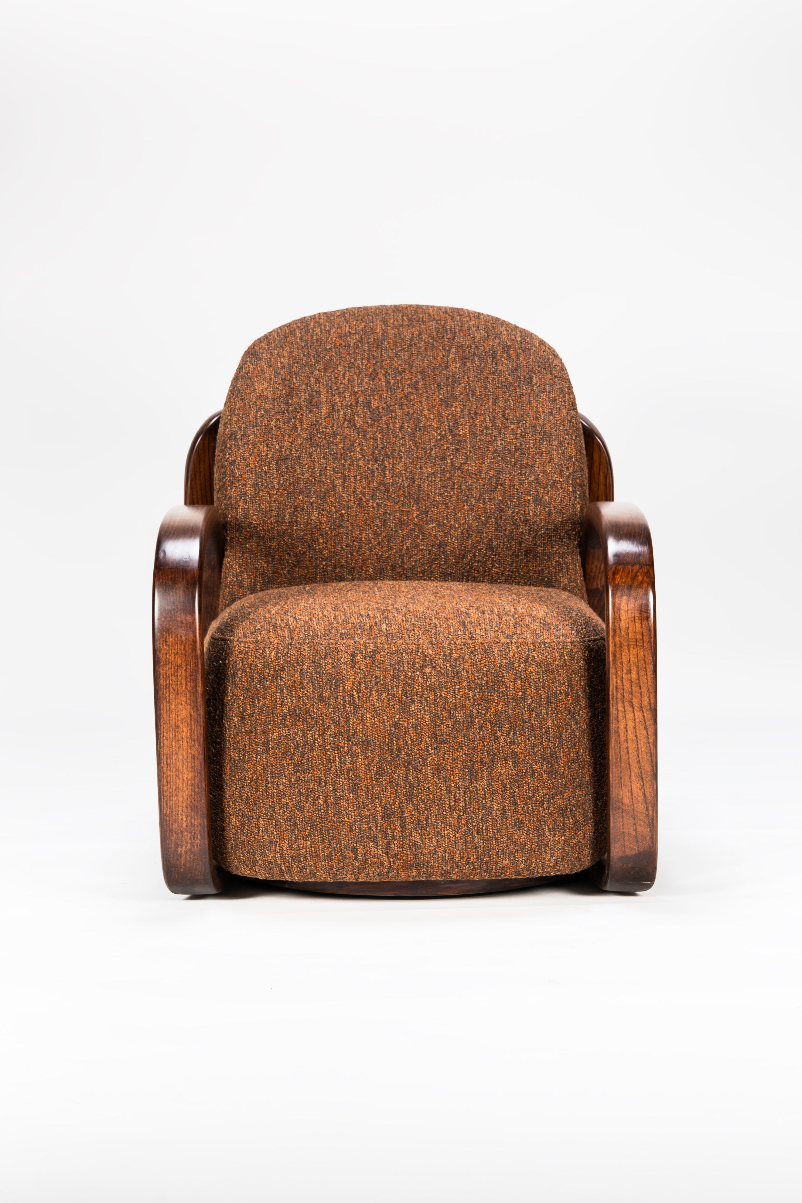Brown armchair on a white background