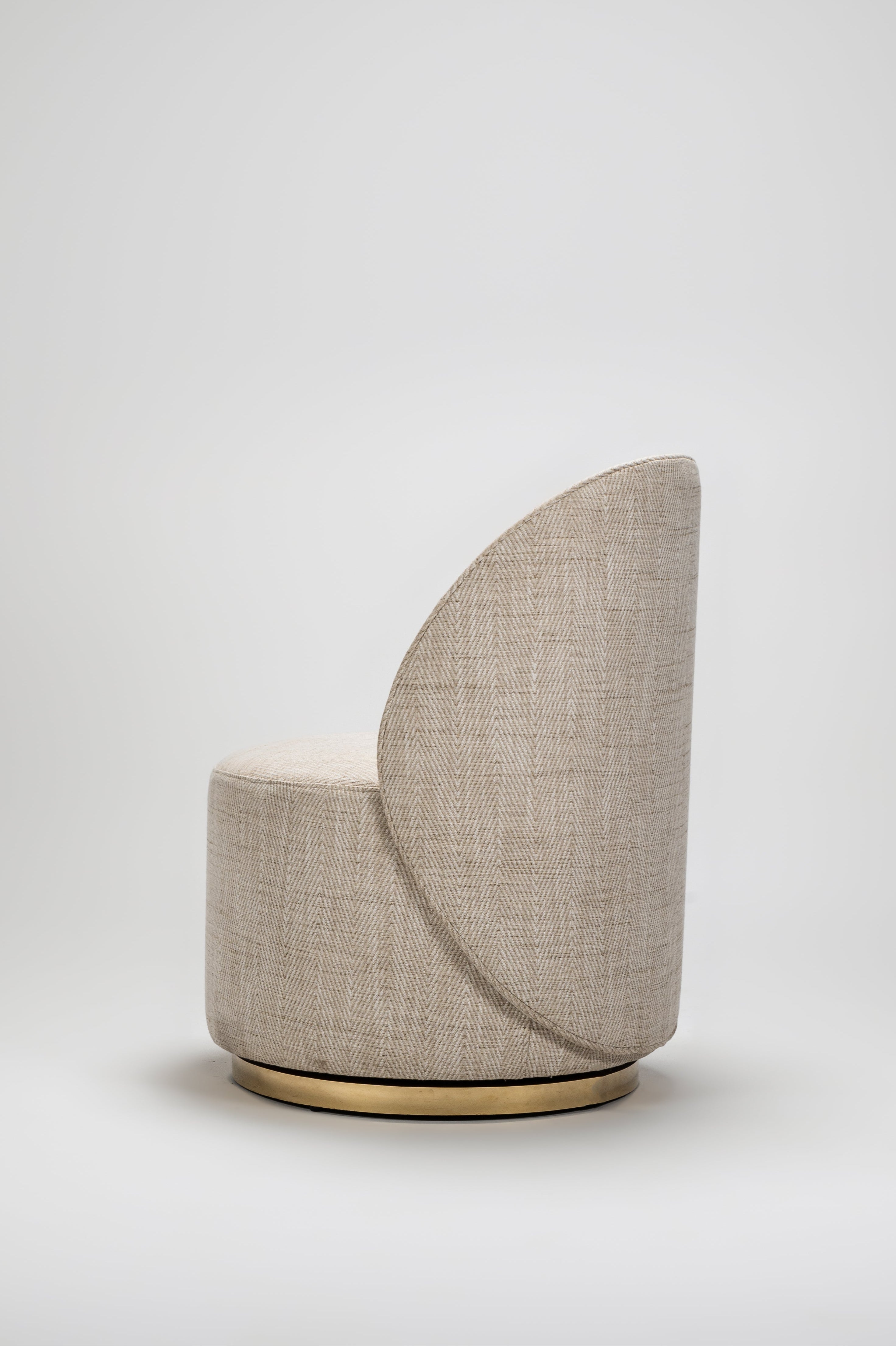 Modern chair with a curved design on a white background