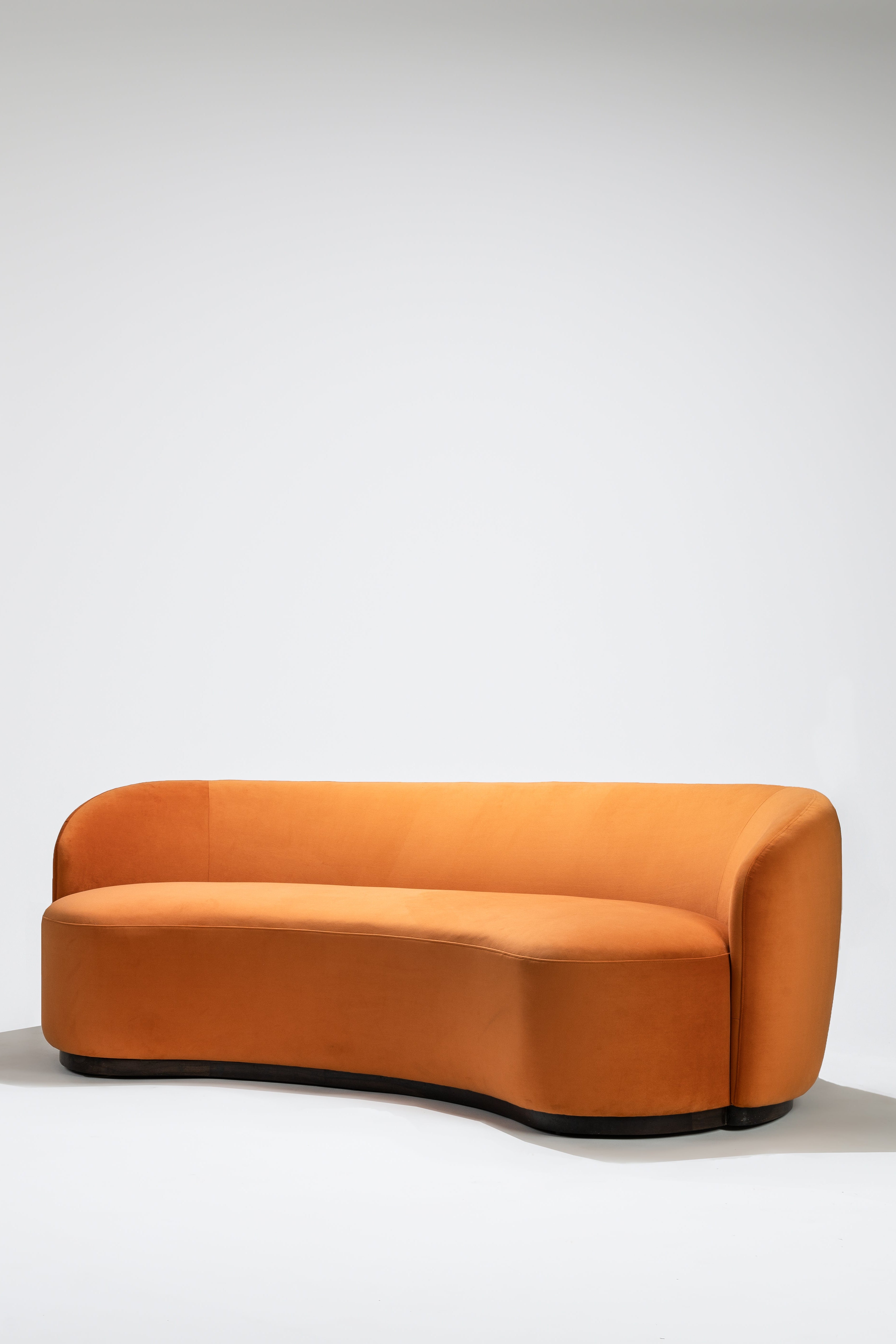 Orange sofa on a white background