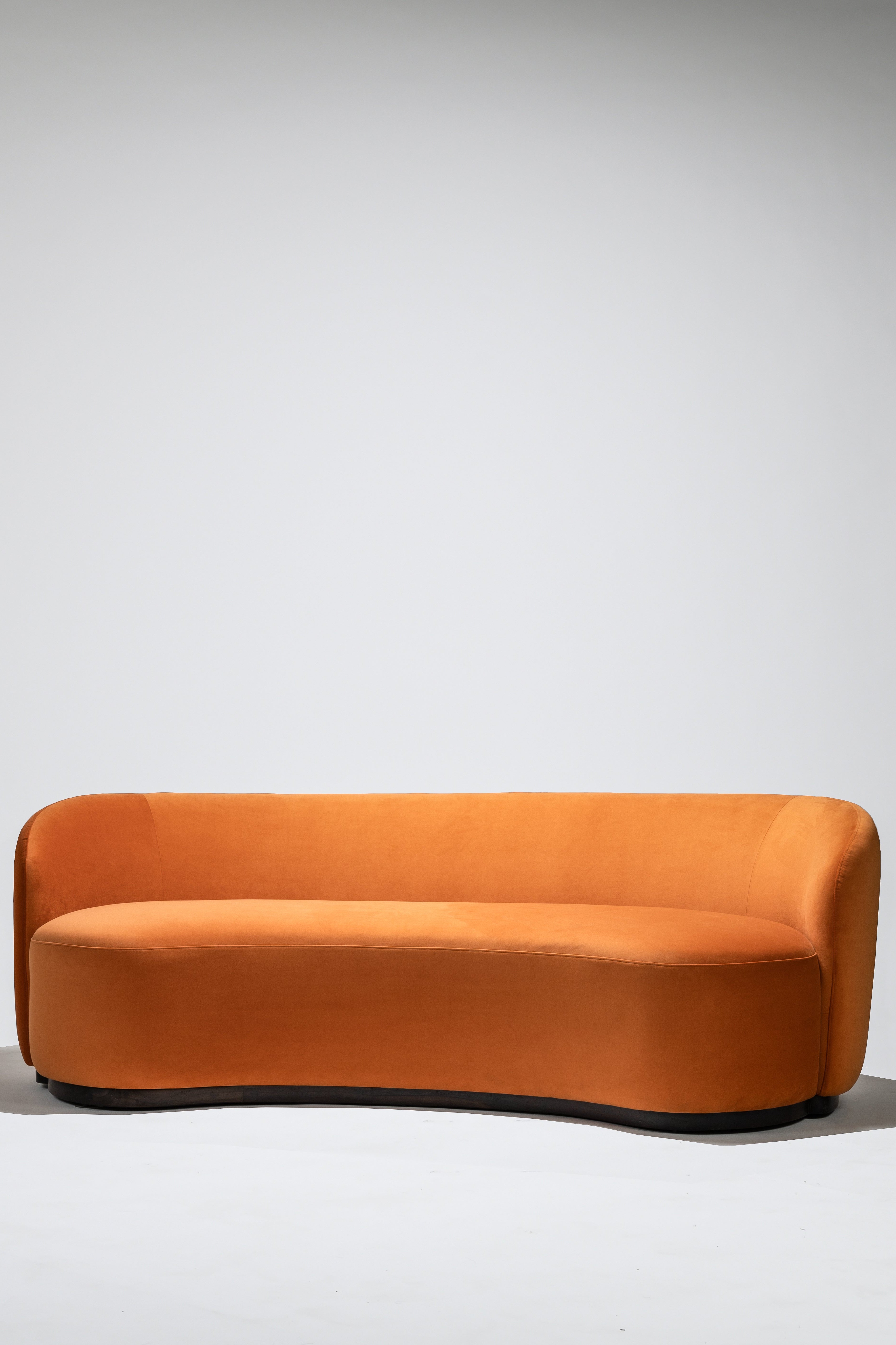 Orange sofa on a white background