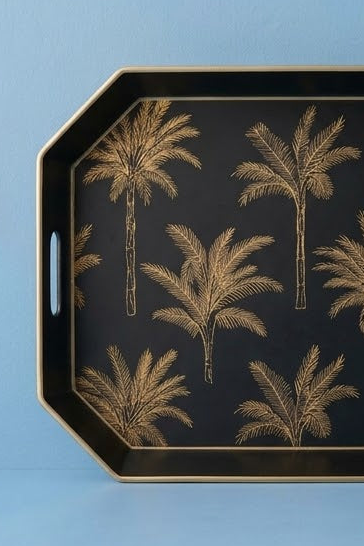 Black Palm Serving Tray