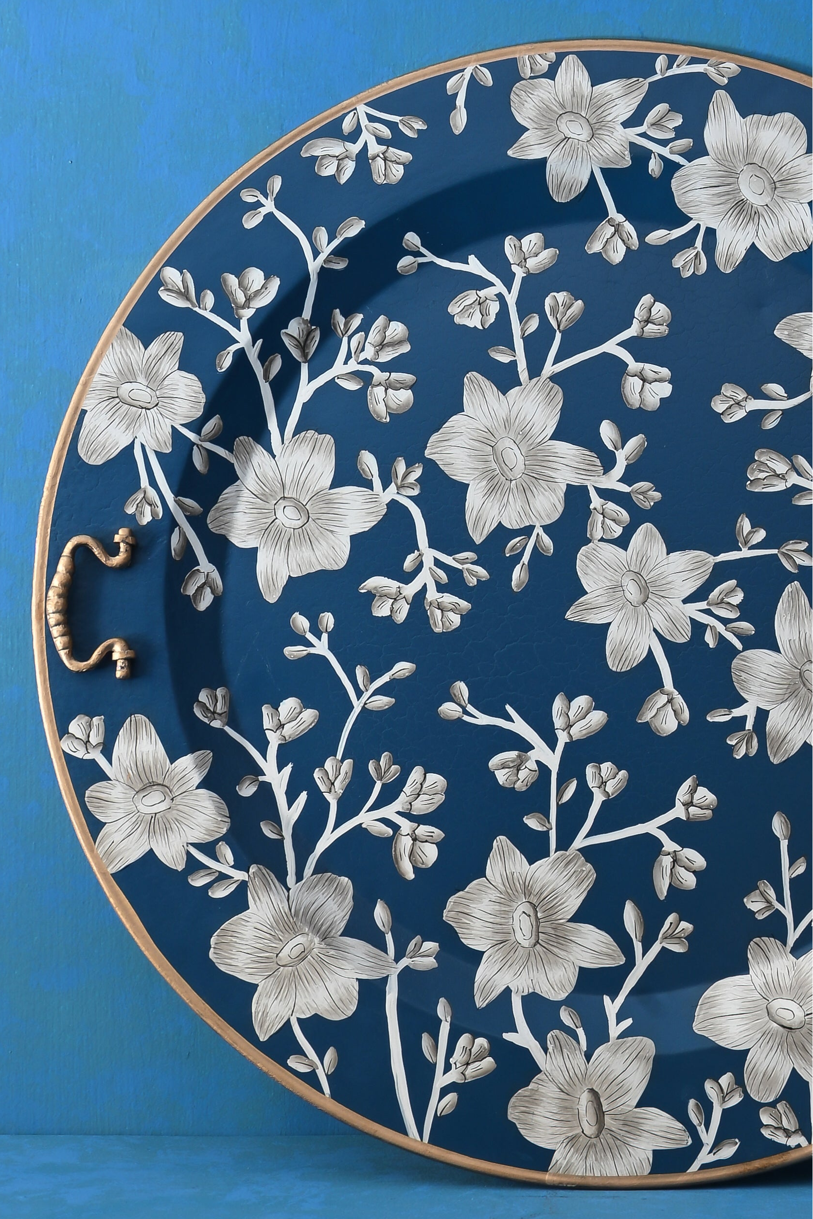 Blue Bloom Serving Tray