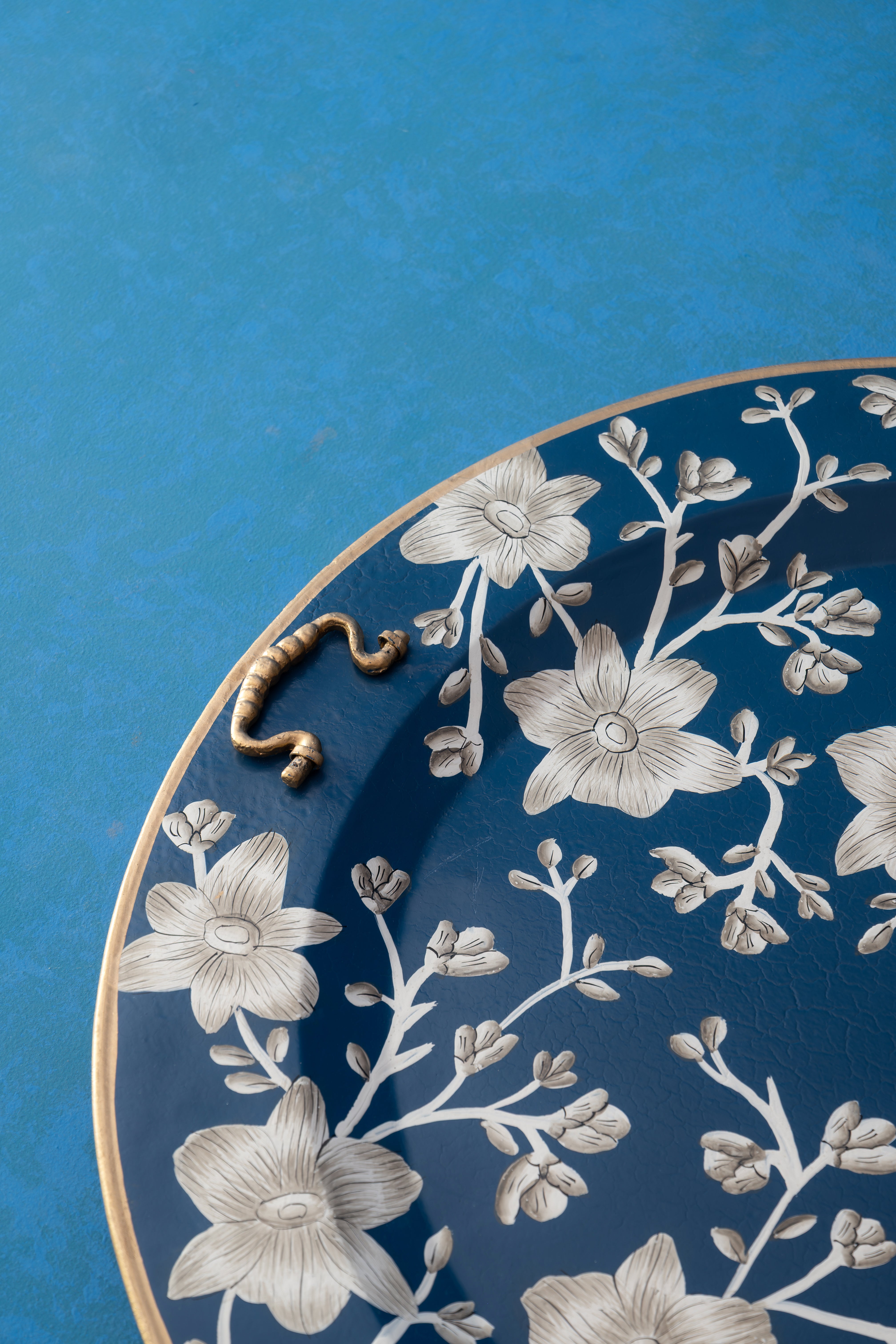 Blue Bloom Serving Tray