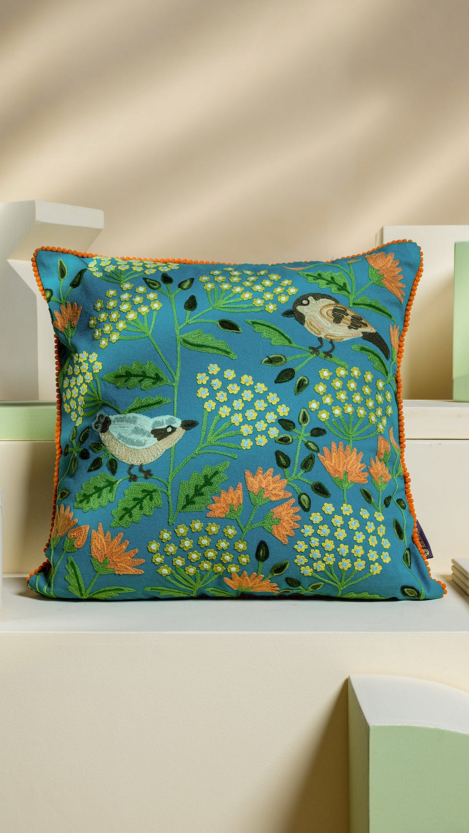 Chidiya (Blue) Cushion