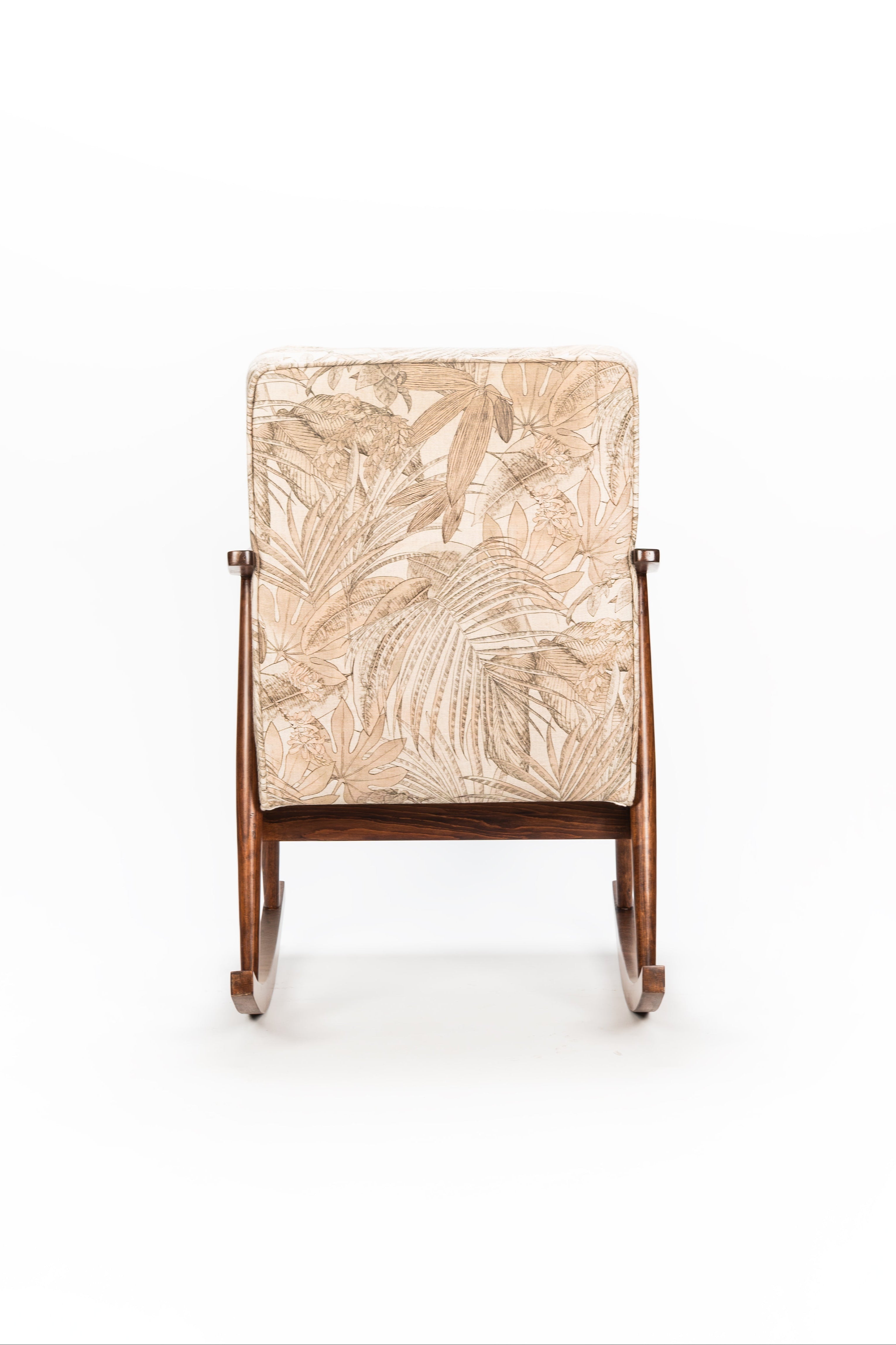 Decorative chair with a floral pattern on a white background