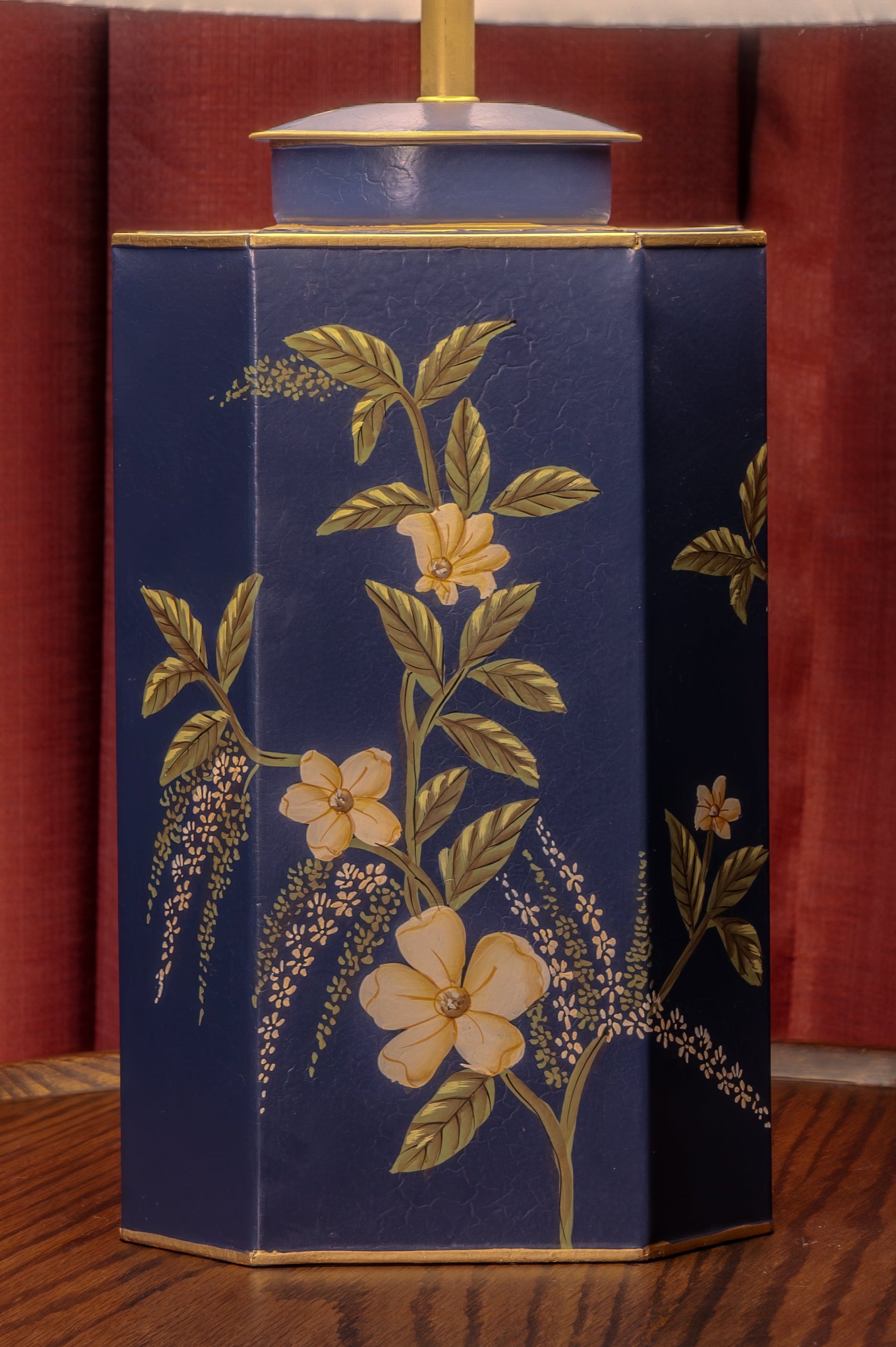Floral Bloom Table Lamp (Navy)