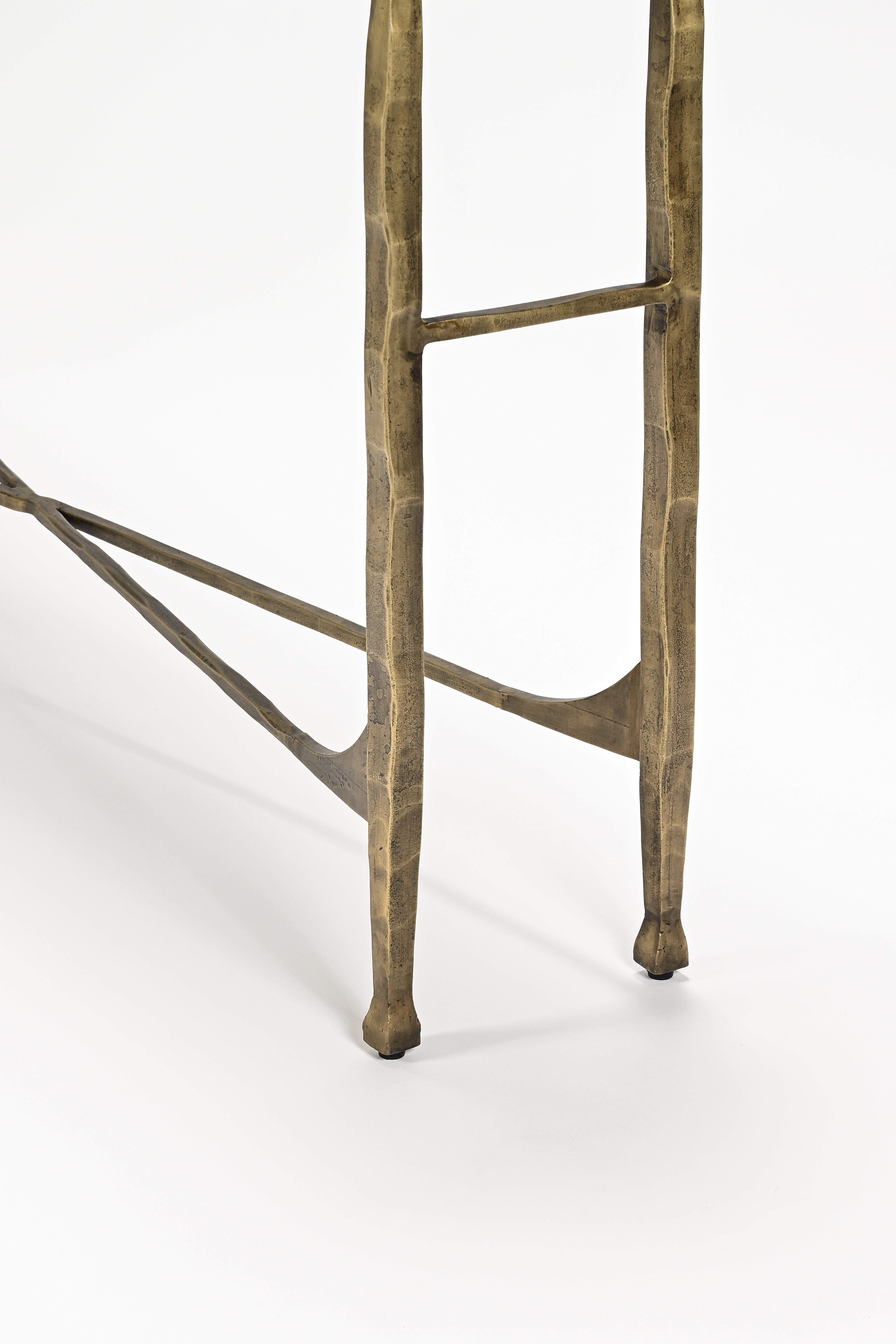 Wooden bar stool with a natural finish on a white background