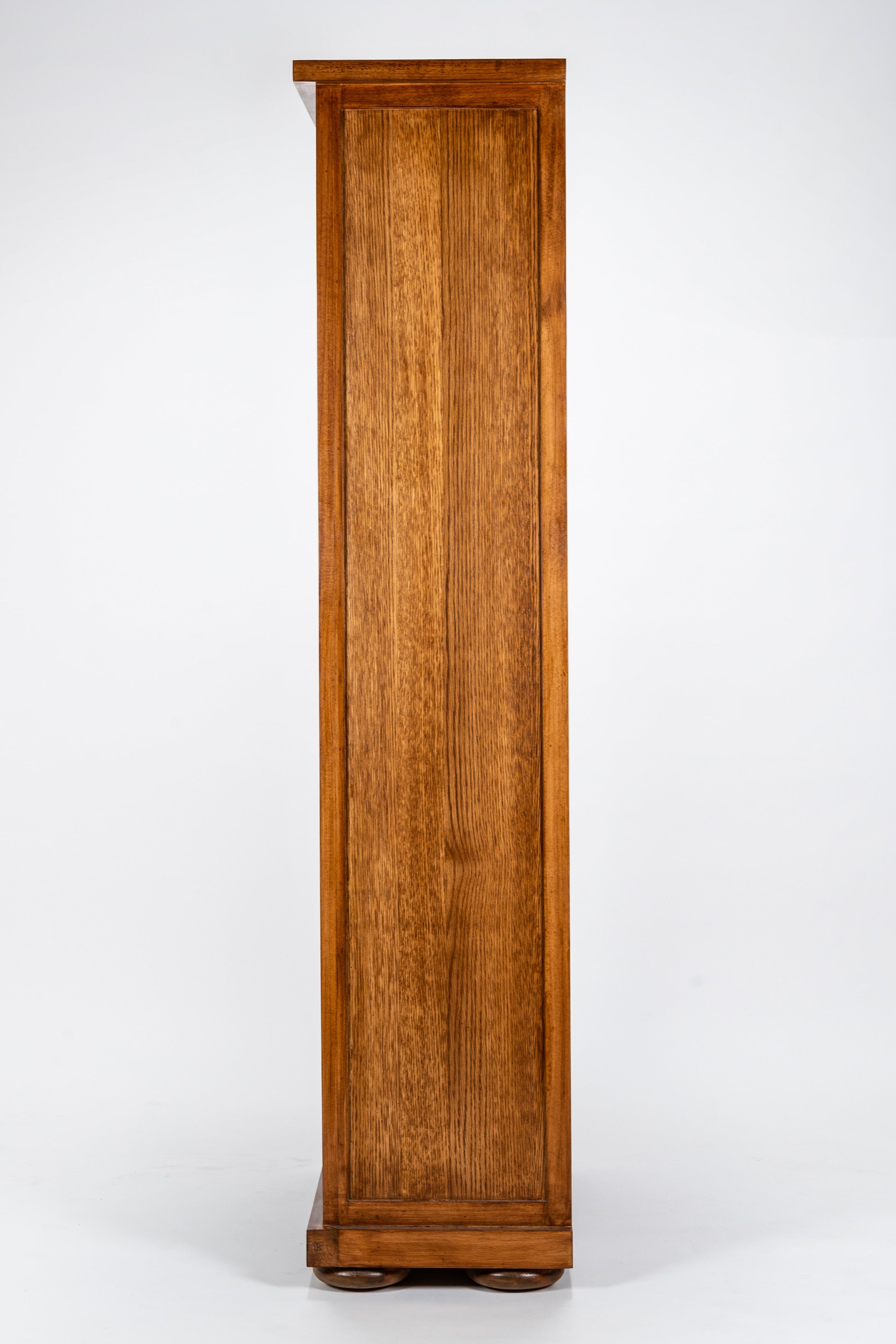 Tall wooden column on a white background