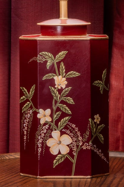 Floral Bloom Table Lamp (Maroon)